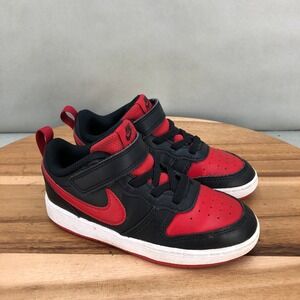 Nike Court Borough Low 2 Red Black Toddler Sneakers Shoes Size 10C